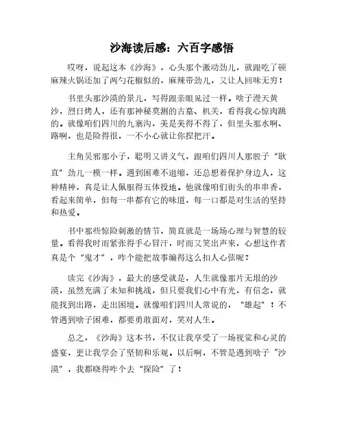 沙海读后感作文600字