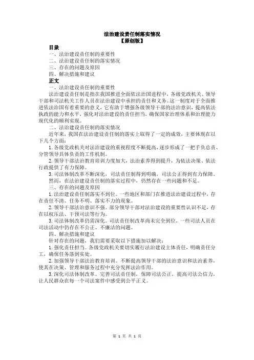 法治建设责任制落实情况