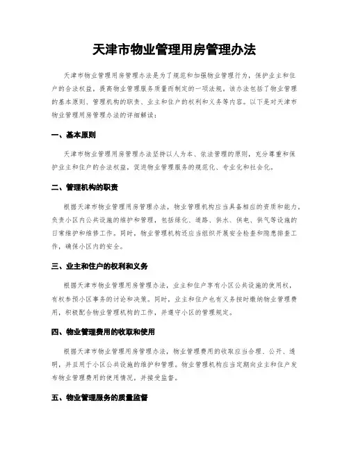 天津市物业管理用房管理办法