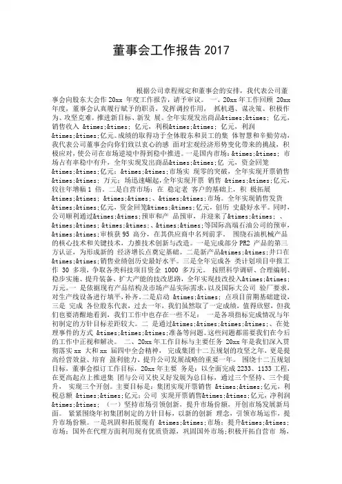 董事会工作报告2017.doc