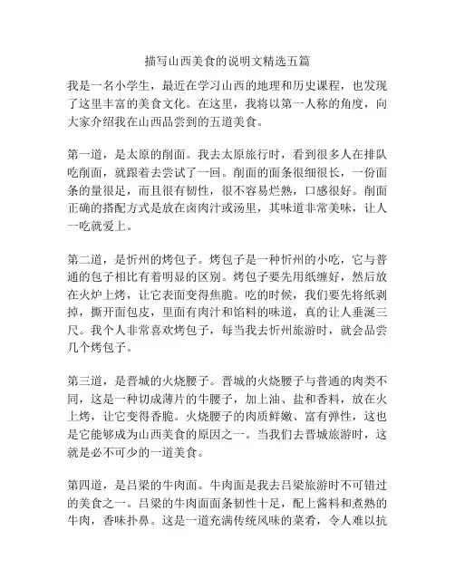 描写山西美食的说明文精选五篇
