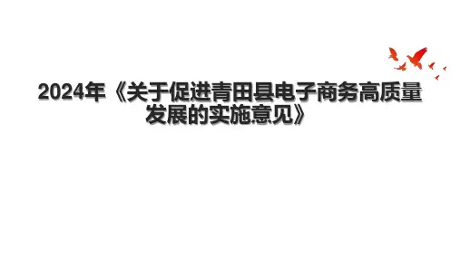 2024年《关于促进青田县电子商务高质量发展的实施意见》