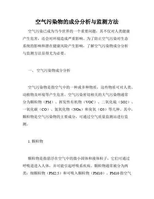 空气污染物的成分分析与监测方法