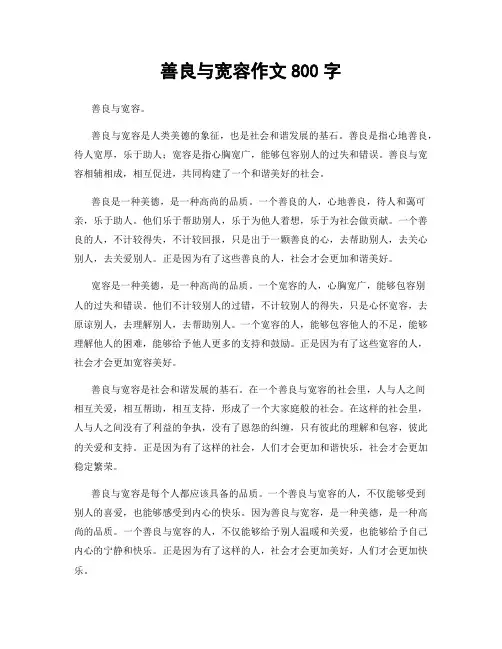 善良与宽容作文800字