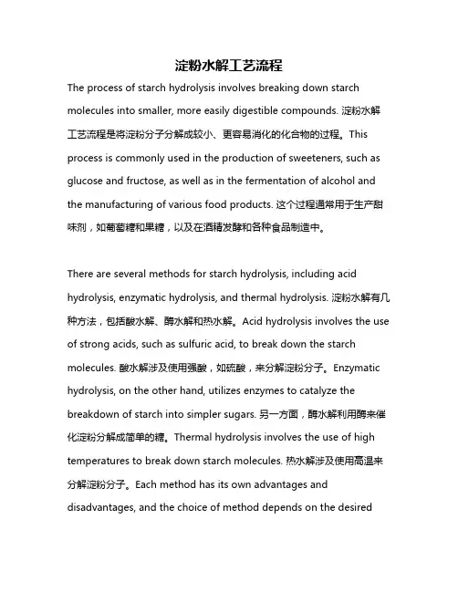 淀粉水解工艺流程