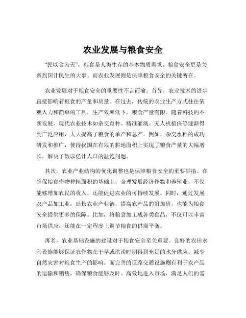 农业发展与粮食安全