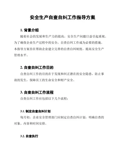 安全生产自查自纠工作指导方案