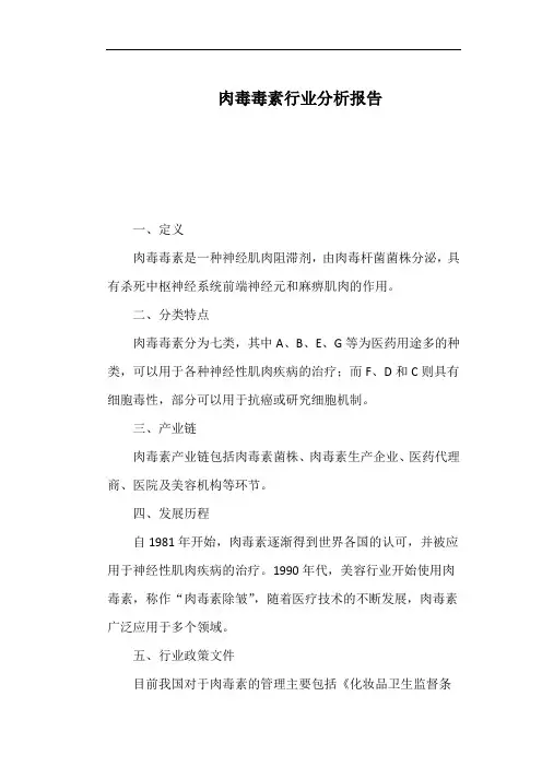 肉毒毒素行业分析报告