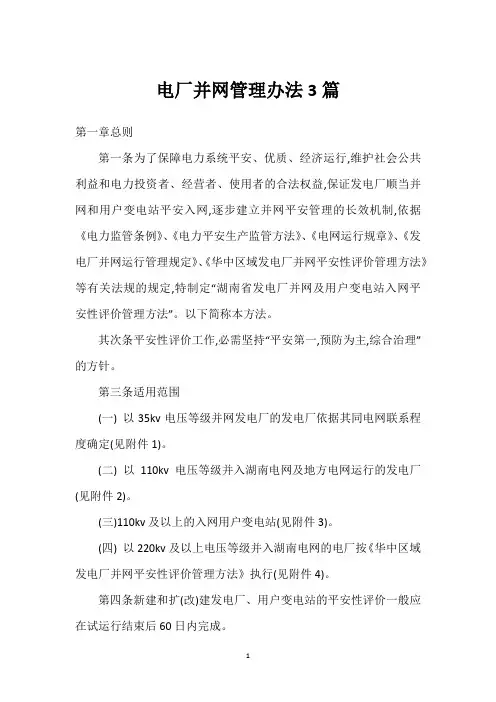 电厂并网管理办法3篇