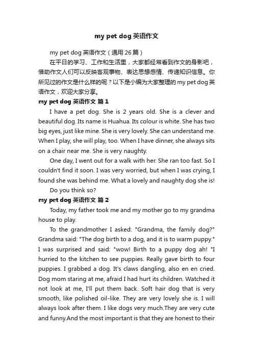 mypetdog英语作文（通用26篇）