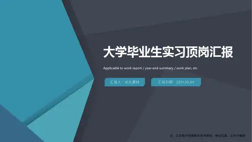 大学毕业生实习顶岗汇报ppt模板