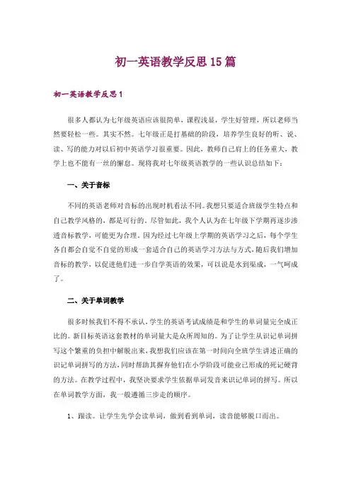 初一英语教学反思15篇_10