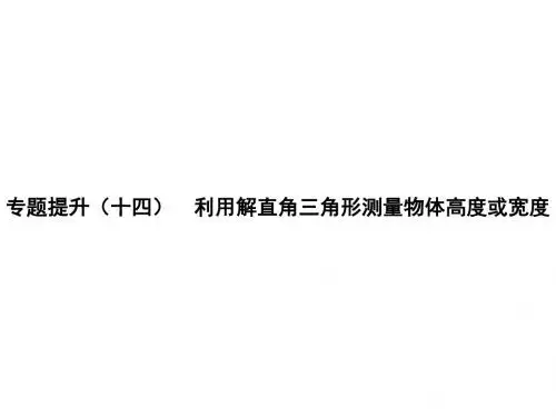九年级数学专题复习课件-利用解直角三角形测量物体高度或宽度 (共28张PPT)