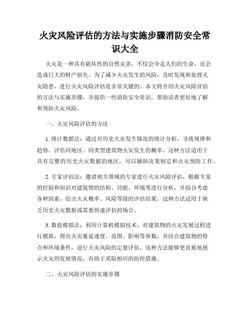 火灾风险评估的方法与实施步骤消防安全常识大全