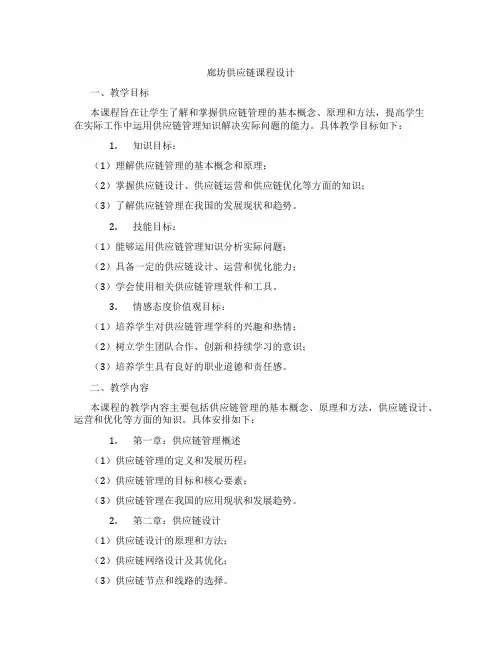 廊坊供应链课程设计