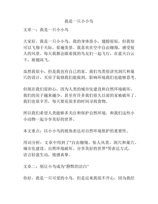 我是一只小小鸟