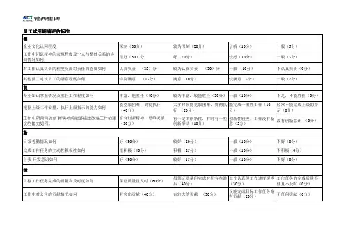员工转正测评表