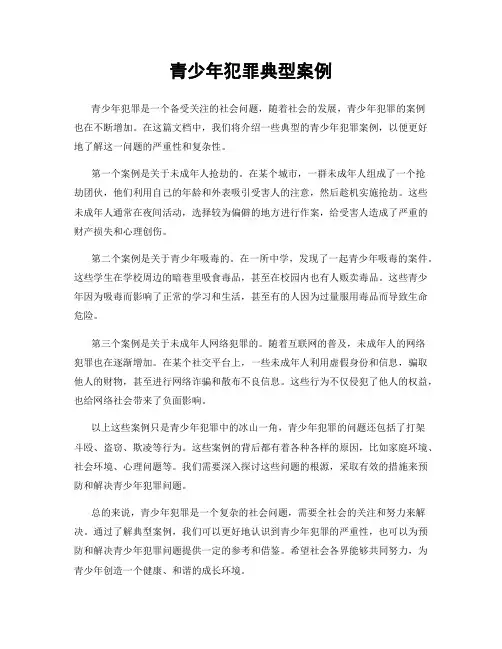 青少年犯罪典型案例