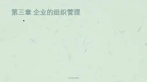 企业组织管理课件