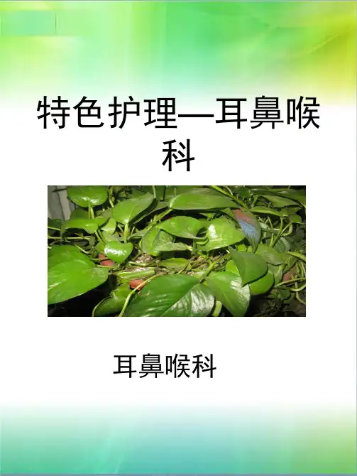 特色护理—耳鼻喉科 ppt课件