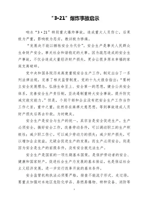 3·21爆炸事故启示心得二