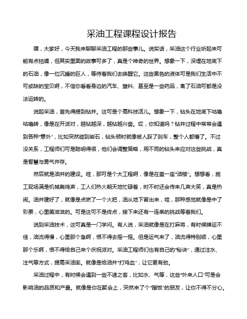 采油工程课程设计报告