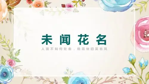 未闻花名花卉清新ppt模板