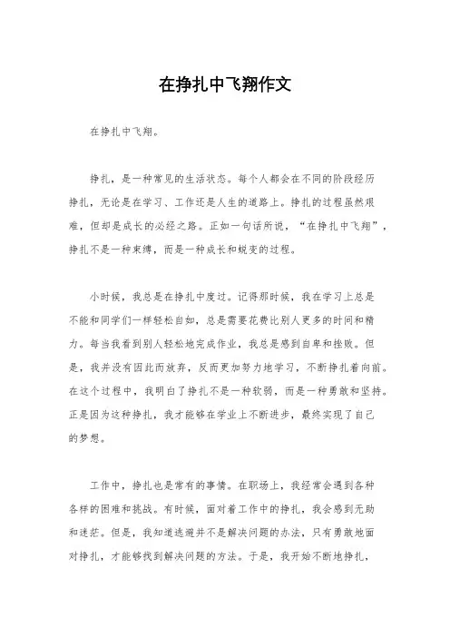 在挣扎中飞翔作文