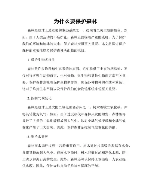 为什么要保护森林