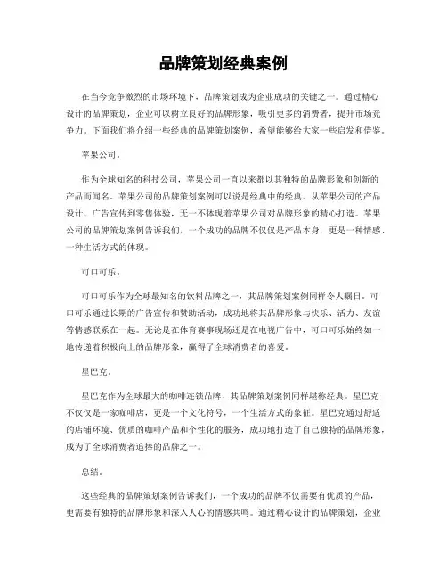品牌策划经典案例