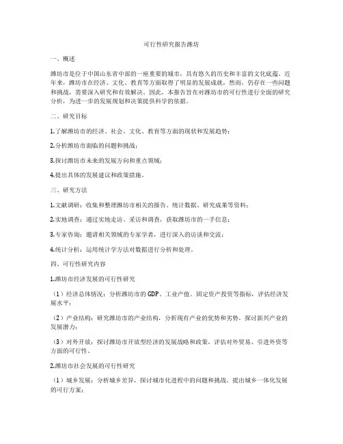 可行性研究报告潍坊