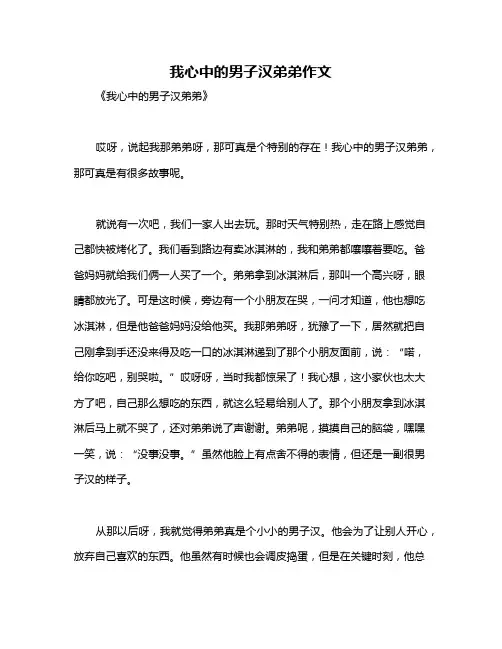 我心中的男子汉弟弟作文