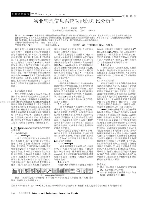 物业管理信息系统功能的对比分析