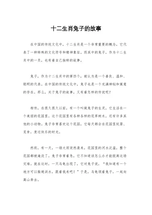 十二生肖兔子的故事