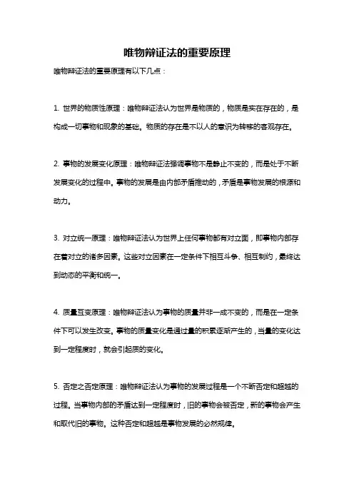 唯物辩证法的重要原理