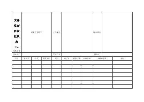 医疗器械经营企业记录表格(质量记录表格)