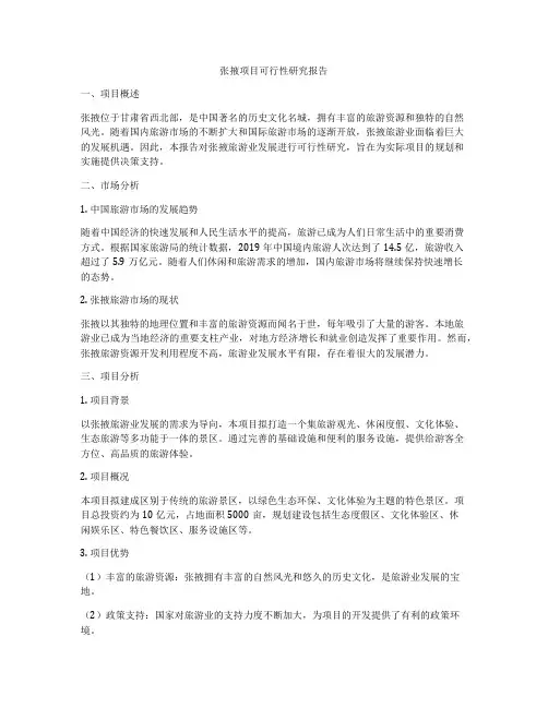 张掖项目可行性研究报告