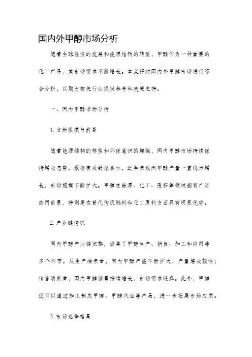 国内外甲醇市场分析