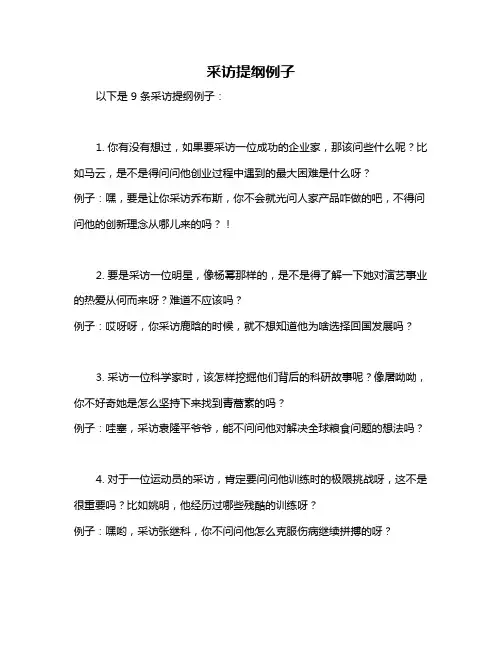 采访提纲例子