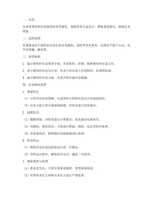 烧伤科应急预案