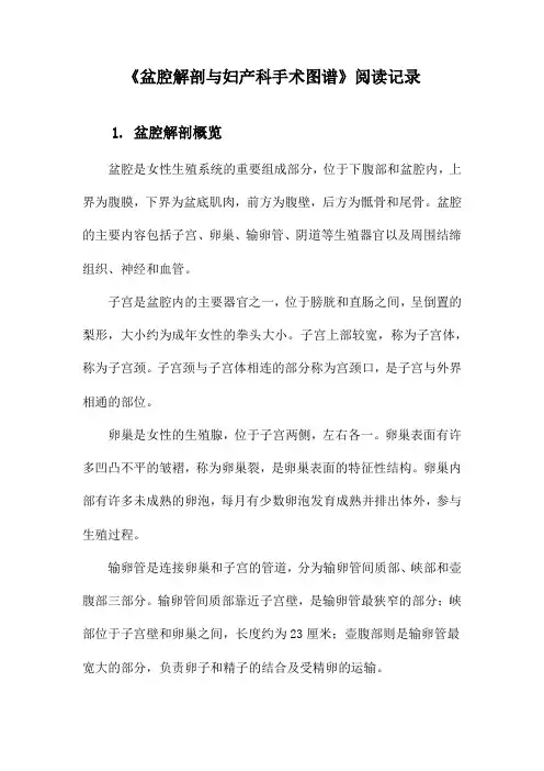 《盆腔解剖与妇产科手术图谱》随笔