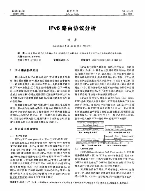 IPv6路由协议分析