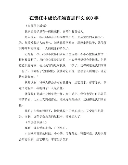 在责任中成长托物言志作文600字