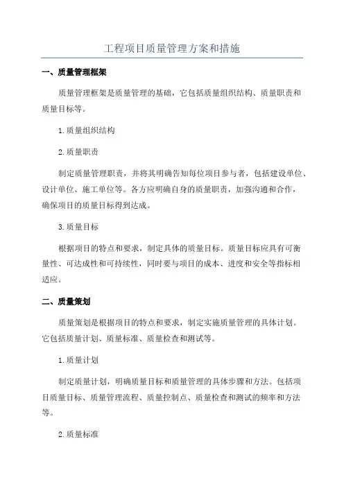工程项目质量管理方案和措施