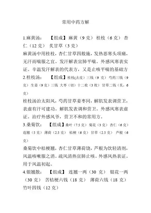 常用中药方解