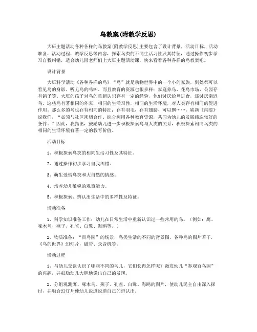 鸟教案(附教学反思)