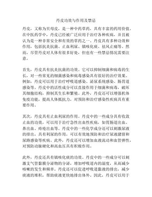 丹皮功效与作用及禁忌