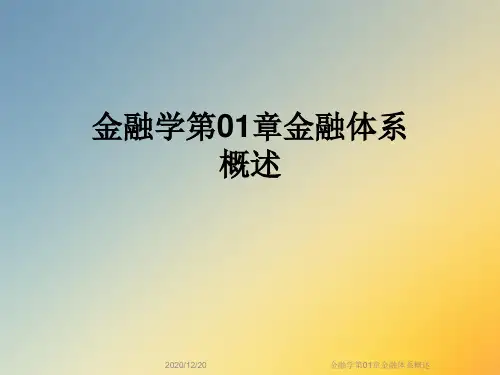 金融学第01章金融体系概述