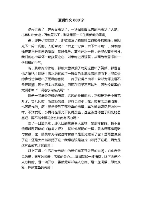 滋润作文600字