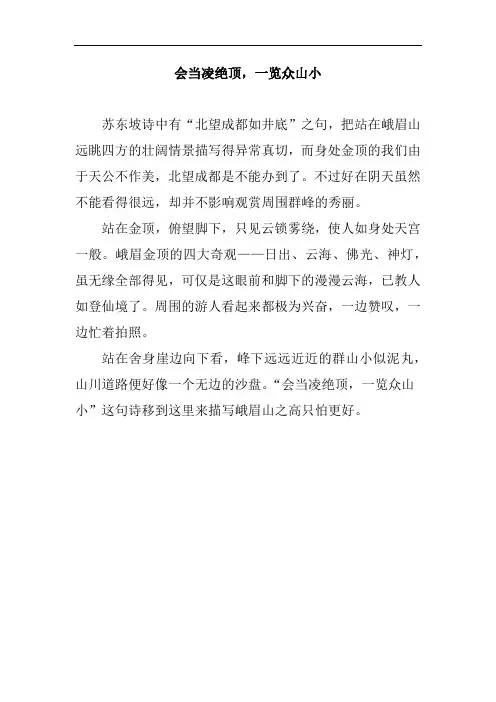 会当凌绝顶一览众山小为主题的作文200